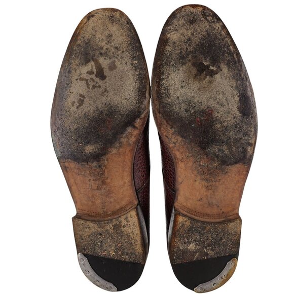 Principe Di Bologna Italy Vintage Mens 12 Brown Pebble Grain Monk Dress Shoes 45 main image 4